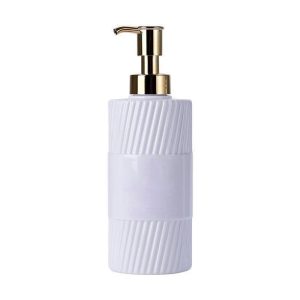 High-end 500ml Shampoo Bottle Ribbed Body with Pump