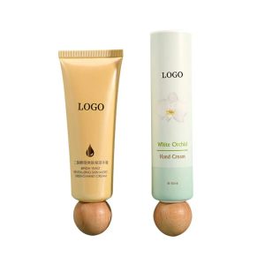 Hand Cream Circular Bamboo Cap Natural Tube Packaging Custom