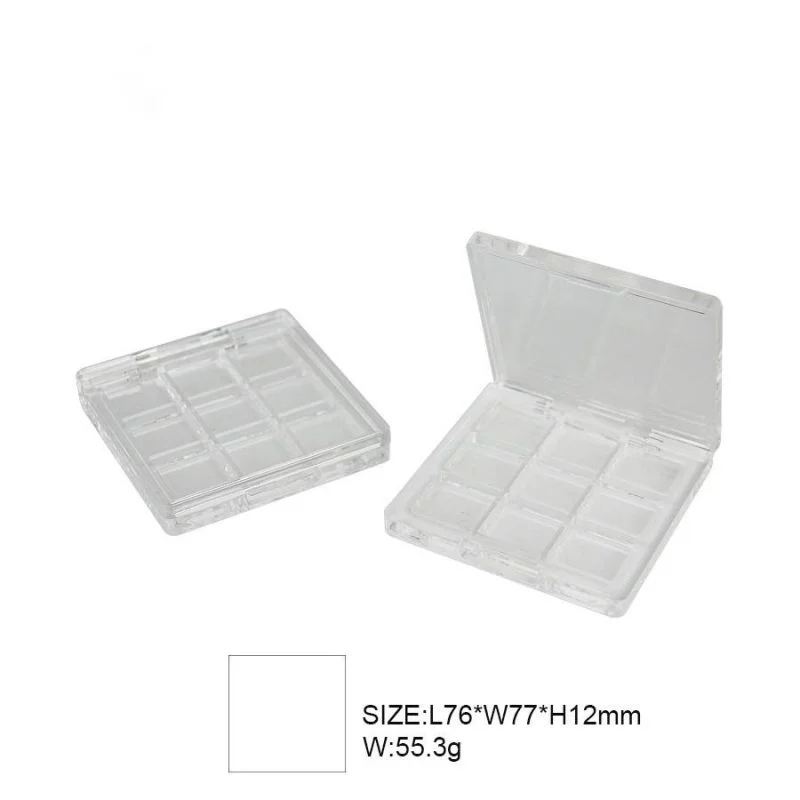Square Transparent 9 Grid Eyeshadow Case
