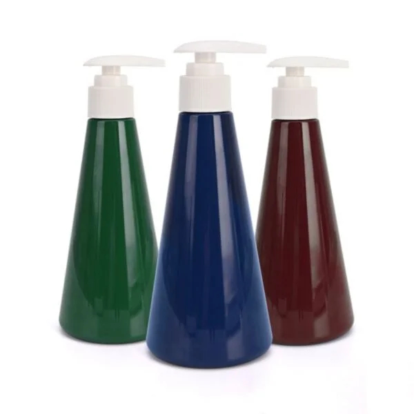 8oz Blue Conical Shaped Lotion Bottle Customized Container in China Manufacturer