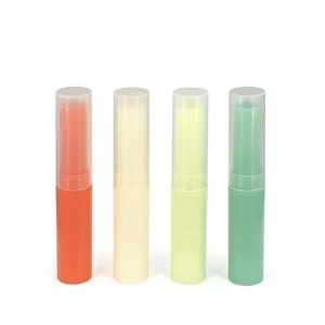 Empty Tube Beige Plastic Lip Balm Tube Stock Custom Manufacturer