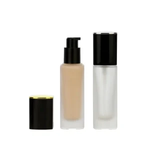 Square Frost Thick-bottomed Cosmetic Glass Bottle Scrub Essence Foundation Bottle