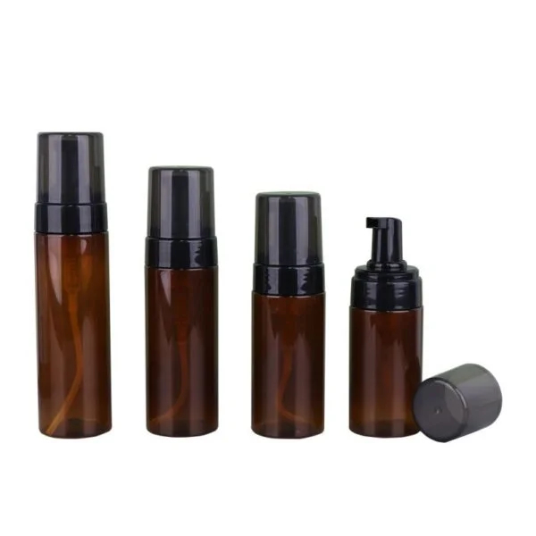 Amber Foaming Bottle Mousse Bottle Foamer Black Cap Custom