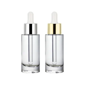 Liquid Essence Oil 30ml Clear Glass Bottle Cosmetics Thick Bottom Dropper Bottle