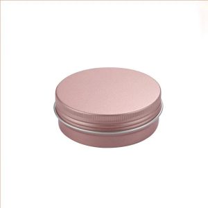 Round Aluminum Jar Rose Gold 60ml Thread Cosmetic Packaging