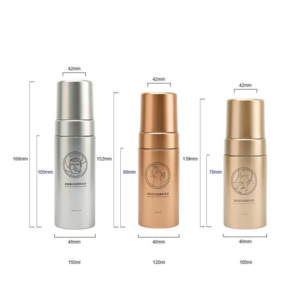 Luxury Cleanser Foam Bottle Gold Wash Foam Bottle Silver Mousse Bottle Custom - Image 2