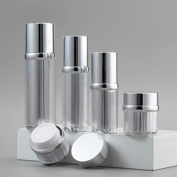 Silver Acrylic Brush Airless Bottle Set High Quality Cream Packaging Custom - Image 2