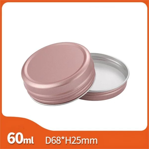 Round Aluminum Jar Rose Gold 60ml Thread Cosmetic Packaging - Image 2