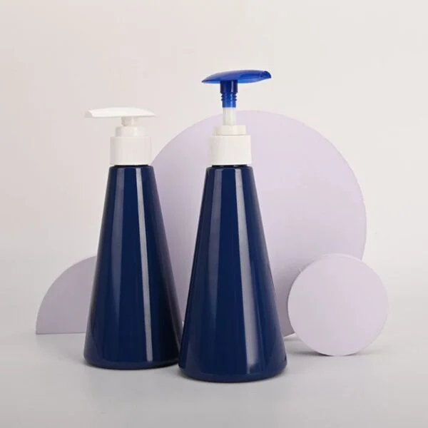 8oz Blue Conical Shaped Lotion Bottle Customized Container in China Manufacturer - Image 3