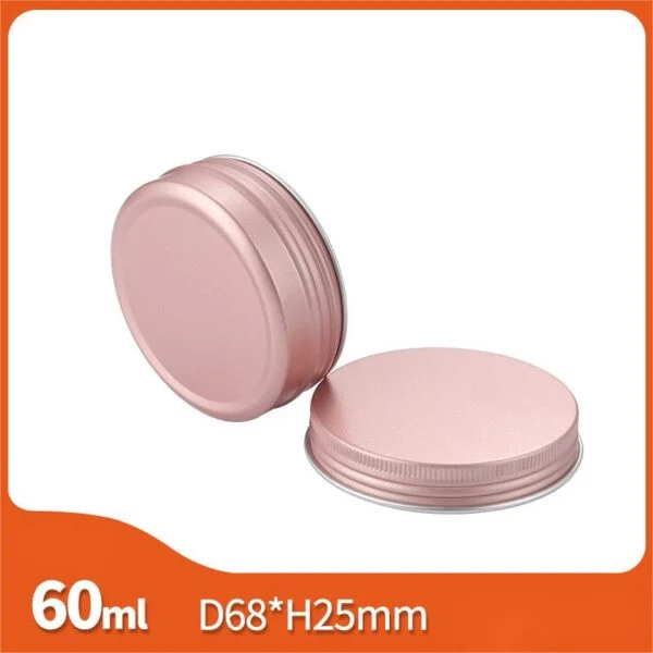 Round Aluminum Jar Rose Gold 60ml Thread Cosmetic Packaging - Image 3