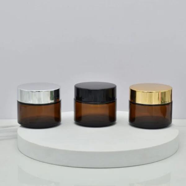 100g Brown Amber Cream Jar Straight Round Face mask Jar Cosmetic - Image 4