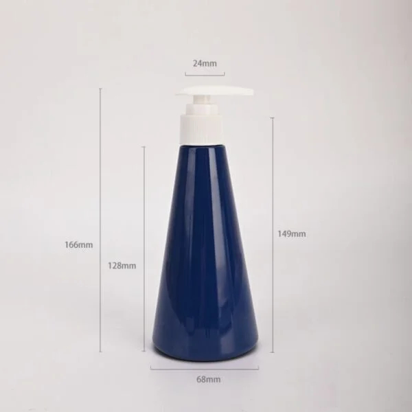 8oz Blue Conical Shaped Lotion Bottle Customized Container in China Manufacturer - Image 4