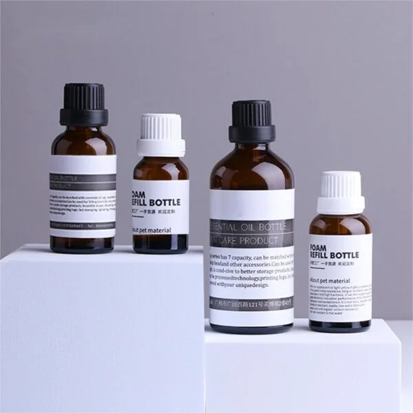 10ml Amber Essential Oil Bottle with Large Head Lid 50ml Glass Bottle - Image 4