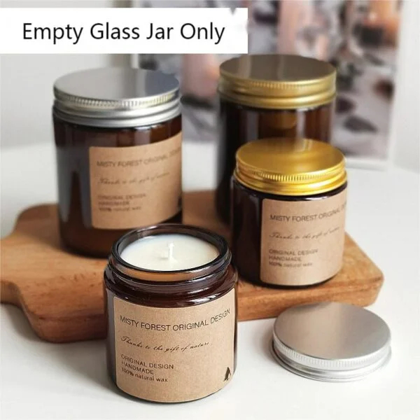 Handmade Brown Scented Candle Glass Jar Glass Cup - Image 5