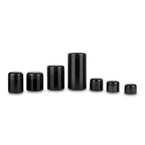 Black Glass Cosmetic Jars Wholesale