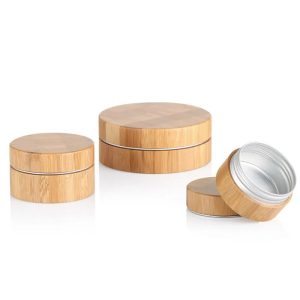 Bamboo Cosmetic Packaging with Metal Jars